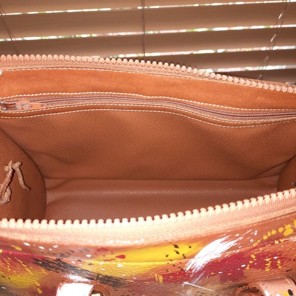 Vintage Dooney & Bourke Dipinta Inspired Hand Painted Satchel Shoulder Bag - Picture 10 of 15